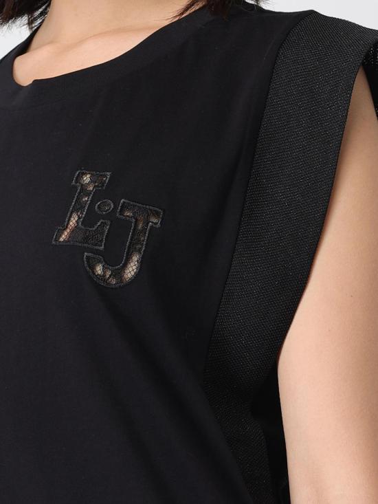 26SS 리우조 반팔 티셔츠 TA6252JS923 P9183 Black - LIU JO