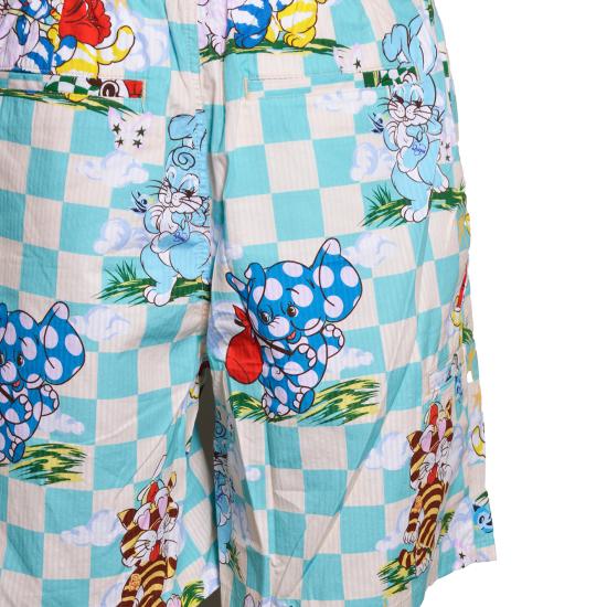 26SS 겐조 Cartoon 시어서커 숏팬츠 FG55SH5089T2 60 Azzurro - KENZO