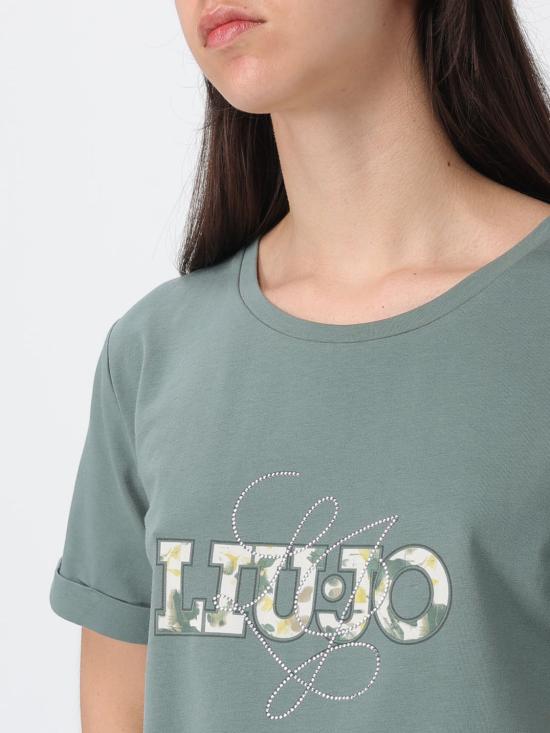 26SS 리우조 반팔 티셔츠 TA6163JS003 P9313 Green - LIU JO