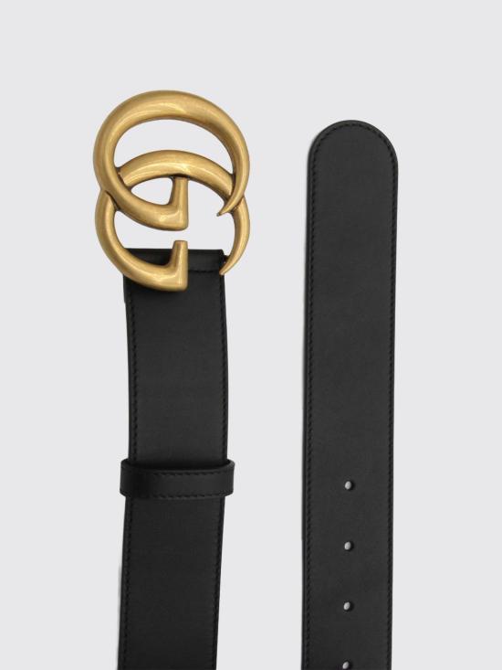 26SS 구찌 레더 벨트 더블 G 버클 400593AP00T 1000 Black - GUCCI