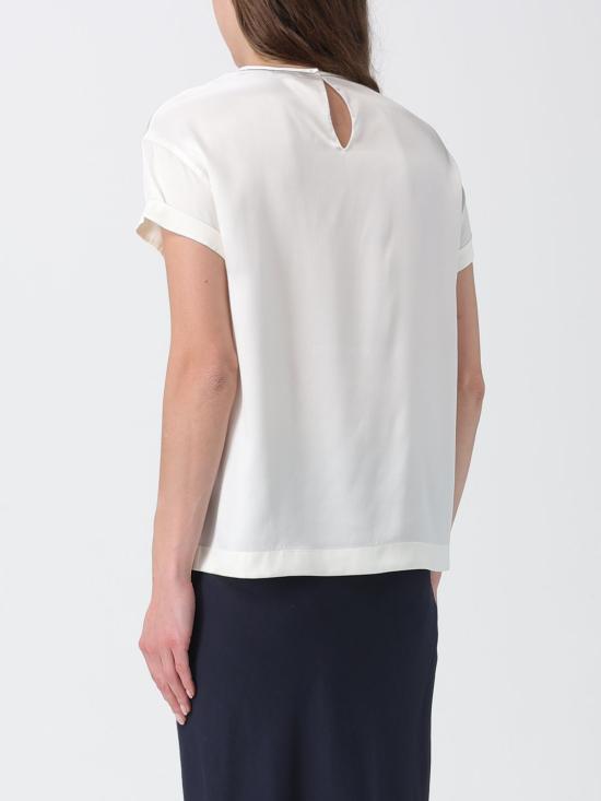 26SS 브루넬로 쿠치넬리 실크 크루넥 탑 M0C59DE310 C600 White - BRUNELLO CUCINELLI