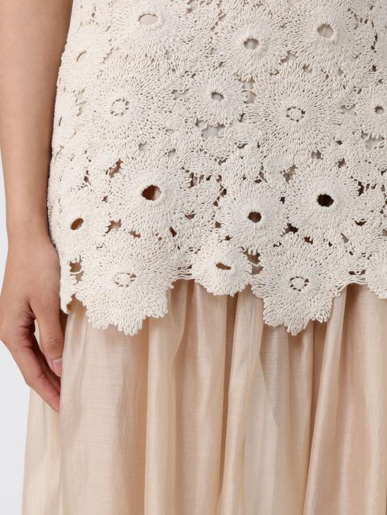 26SS 리우조 롱 원피스 CA6362J8100 P9649 Yellow Cream - LIU JO
