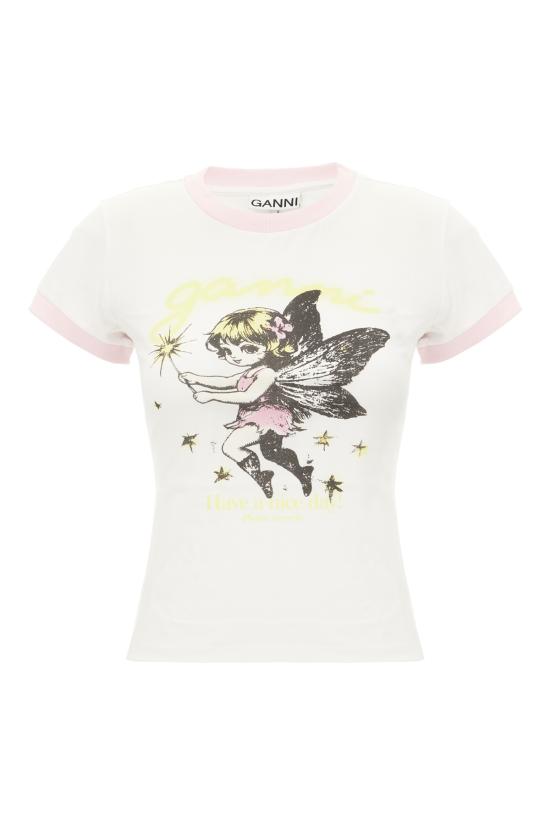 26SS 가니 반팔 티셔츠 A105014411026 151 BRIGHT WHITE
