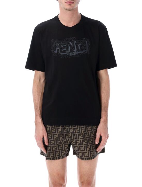 26SS 펜디 반팔 티셔츠 FY0936AW0W F0QA1 Nero