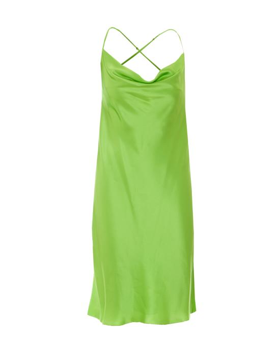 26SS 생로랑 미디 원피스 861314Y7G27 3104 FLUO GREEN
