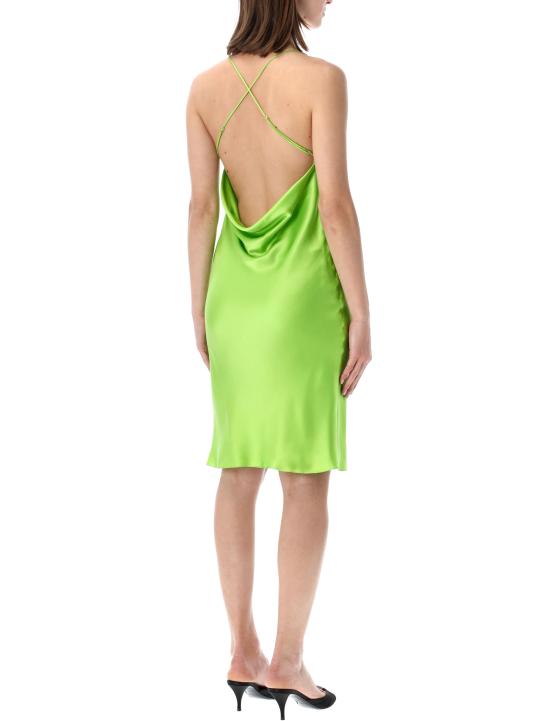 26SS 생로랑 미디 원피스 861314Y7G27 3104 FLUO GREEN - SAINT LAURENT