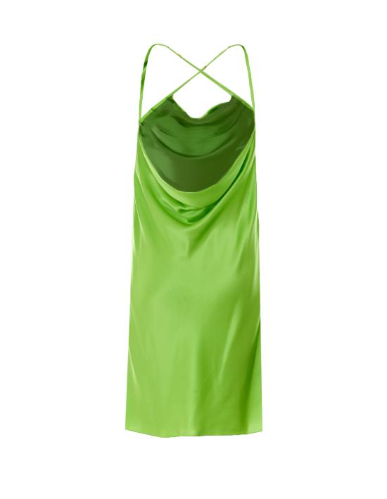 26SS 생로랑 미디 원피스 861314Y7G27 3104 FLUO GREEN - SAINT LAURENT
