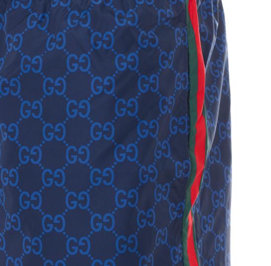 26SS 구찌 프린트 포플린 테크 스윔 쇼츠 815602 XHAJ34735 Blue - GUCCI