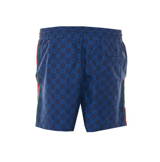 26SS 구찌 프린트 포플린 테크 스윔 쇼츠 815602 XHAJ34735 Blue - GUCCI