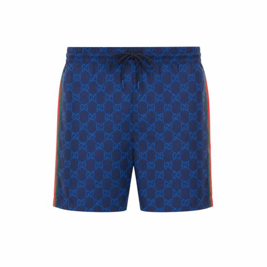 26SS 구찌 프린트 포플린 테크 스윔 쇼츠 815602 XHAJ34735 Blue
