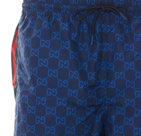 26SS 구찌 프린트 포플린 테크 스윔 쇼츠 815602 XHAJ34735 Blue - GUCCI