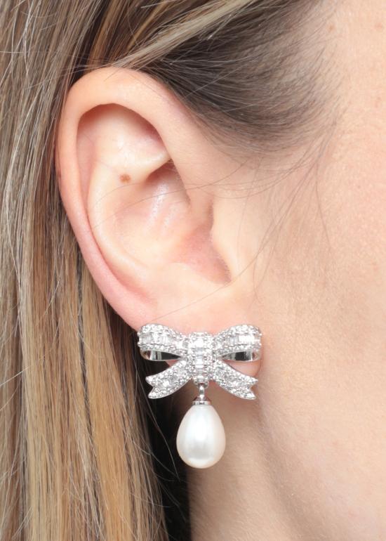 26SS 셀프 포트레이트 이어링 SS26604ESL SILVER PEARLSILVER Silver - SELF PORTRAIT