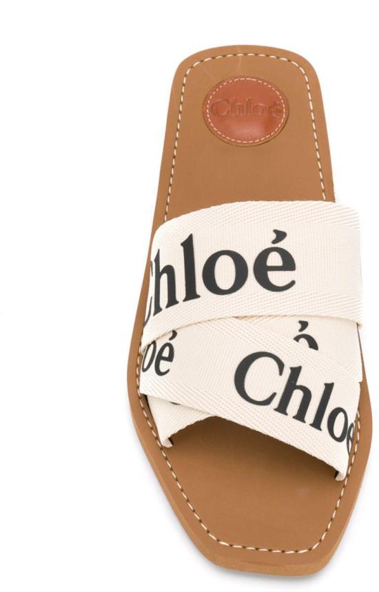26FW 끌로에 우디 플랫 뮬 CHC22U188Z3101 WHITE - CHLOE
