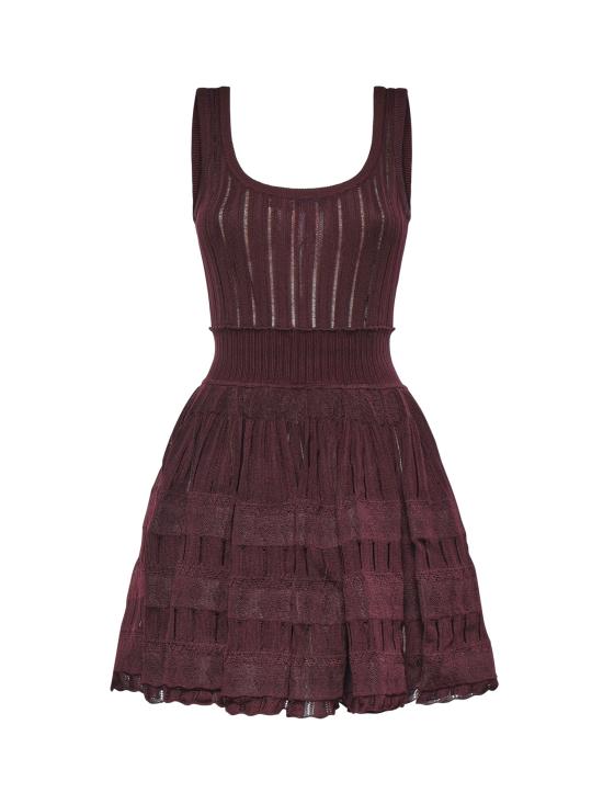 26SS 알라이아 숏 원피스 AA9R2246K198C 332 BORDEAUX