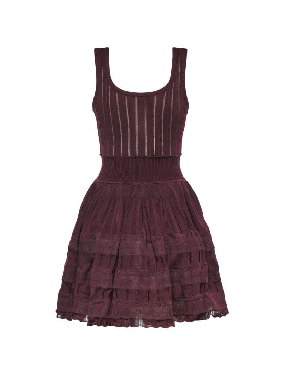 26SS 알라이아 숏 원피스 AA9R2246K198C 332 BORDEAUX - ALAIA