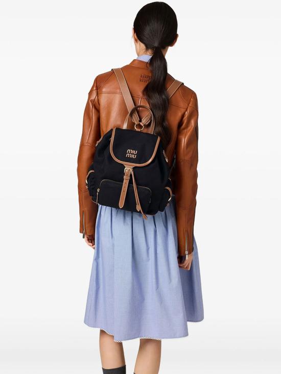 26FW 미우미우 백팩 5BZ042VOOM 2IBQ F0RS5 NERO BRANDY - MIU MIU