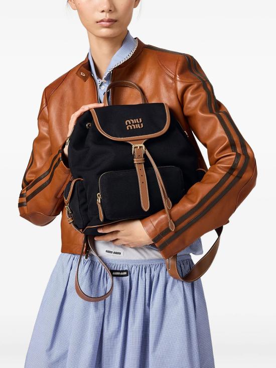 26FW 미우미우 백팩 5BZ042VOOM 2IBQ F0RS5 NERO BRANDY - MIU MIU