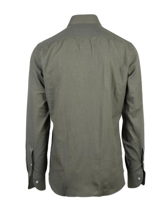 25SS 보리엘로 긴팔 셔츠 녹색 면 린넨 - BORRIELLO