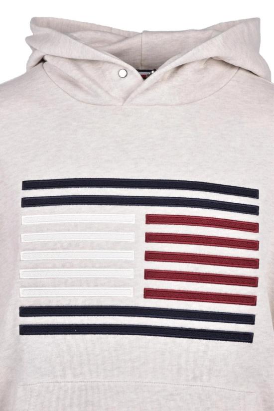  타미힐피거 탑 라이트 그레이 코튼 남성용 크루넥 스웨트셔츠 - TOMMY HILFIGER