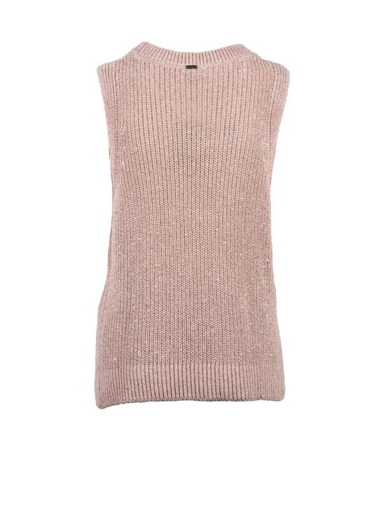 25SS 에르노 니트웨어 베이지 핑크 폴리에스터 면 비스코스 조끼 - HERNO