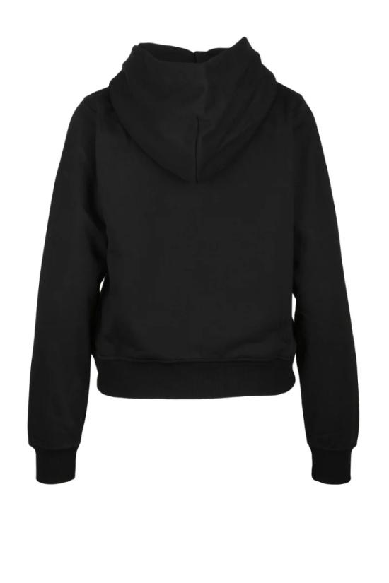 디젤 후드 티셔츠 블랙 코튼 폴리에스터 여성용 지퍼업 스웨트셔츠 - DIESEL