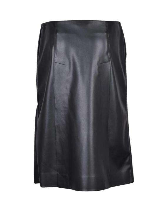  스텔라 맥카트니 미디 스커트 블랙 폴리에스터 여성용 인조 가죽 미디 - STELLA MCCARTNEY