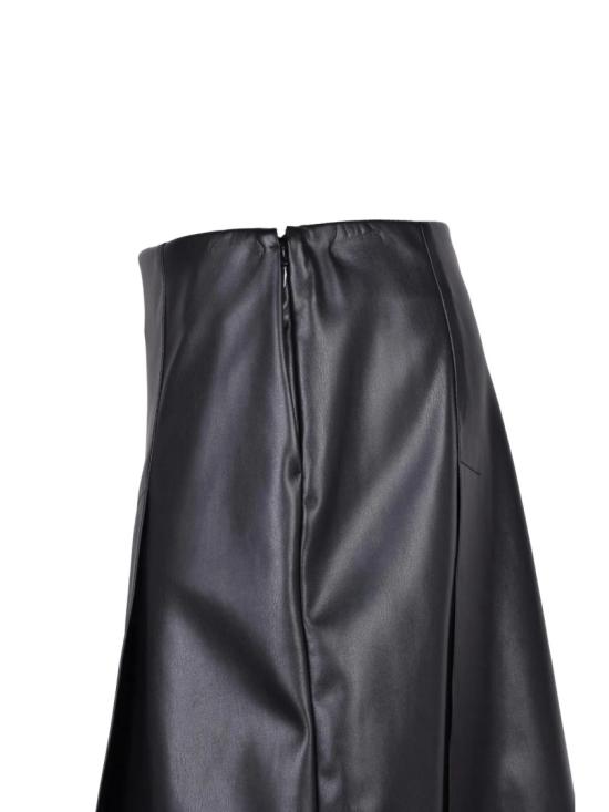  스텔라 맥카트니 미디 스커트 블랙 폴리에스터 여성용 인조 가죽 미디 - STELLA MCCARTNEY