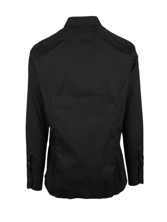 25SS 마짜렐리 긴팔 셔츠 검정색 면 폴리아미드 엘라스테인 - MAZZARELLI