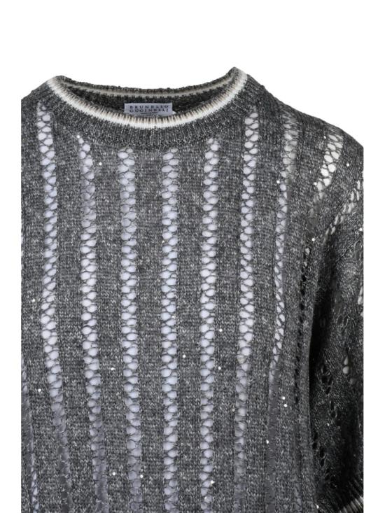 25SS 브루넬로 쿠치넬리 니트웨어 회색 린넨 나일론 여성 스웨터 - BRUNELLO CUCINELLI