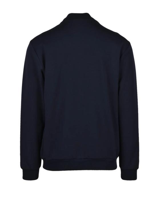 25SS 엠포리오 아르마니 탑 파란색 면 폴리에스터 엘라스테인 지퍼 스웨트셔츠 - EMPORIO ARMANI