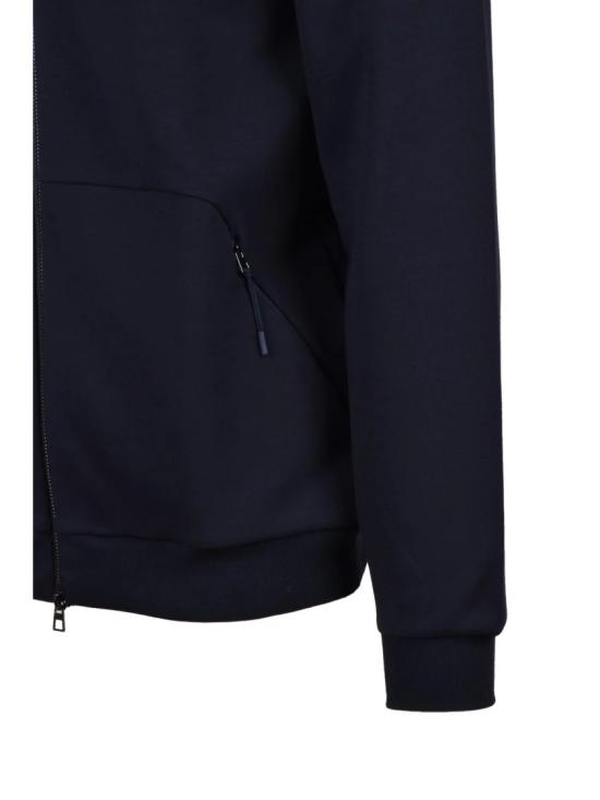25SS 엠포리오 아르마니 탑 파란색 면 폴리에스터 엘라스테인 지퍼 스웨트셔츠 - EMPORIO ARMANI