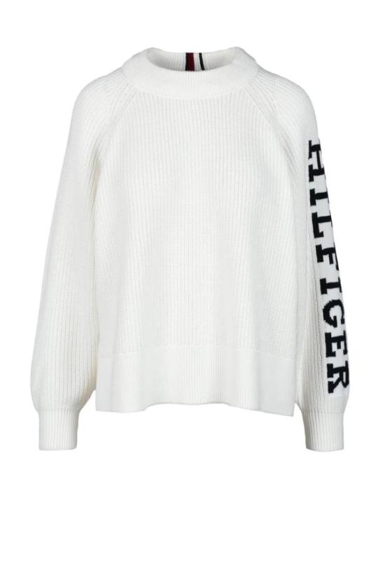  타미힐피거 니트웨어 흰색 면 스웨터