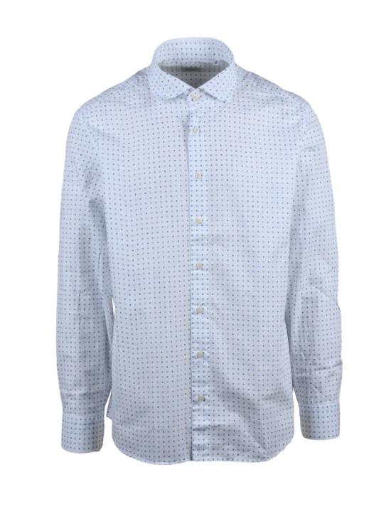 25SS Mariano Napoli 긴팔 셔츠 흰색/하늘색 줄무늬 면