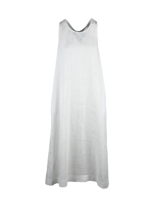 Mm By Max Mara 롱 원피스 화이트 더글라스 린넨 여성 드레스