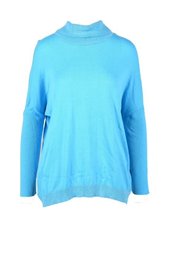 Emy-Ò Female 니트웨어 터쿼이즈 색상 여성용 크루넥 스웨터