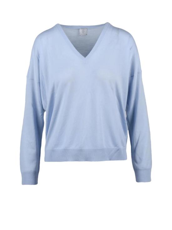 25SS 일레븐티 니트웨어 하늘색 여성용 울 브이넥 풀오버