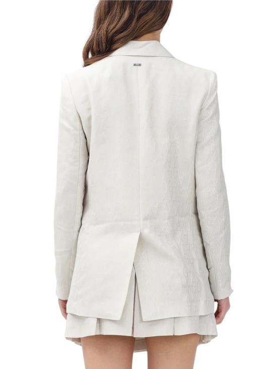 25SS 알마니 수트 자켓 흰색 면/폴리에스터 더블 브레스트 재킷 - ARMANI