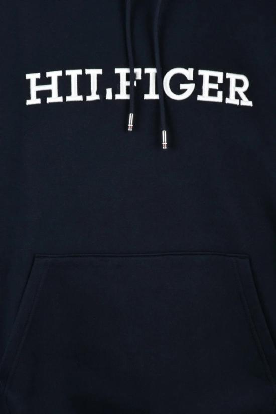 25SS 타미힐피거 탑 파란색 면 폴리에스터 후드티 - TOMMY HILFIGER