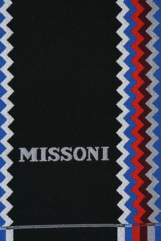  미소니 머플러/스카프 검정색과 파란색 울 스카프 - MISSONI