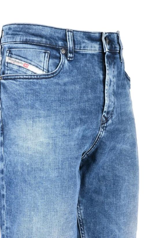  디젤 데님 팬츠 블랙 코튼 엘라스테인 남성용 테이퍼드 레그 진 - DIESEL