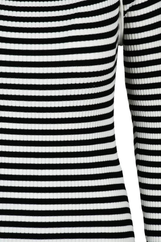 25SS 마렐라 니트웨어 블랙/화이트 데뷔토 비스코스 폴리에스터 골지 니트 - MARELLA