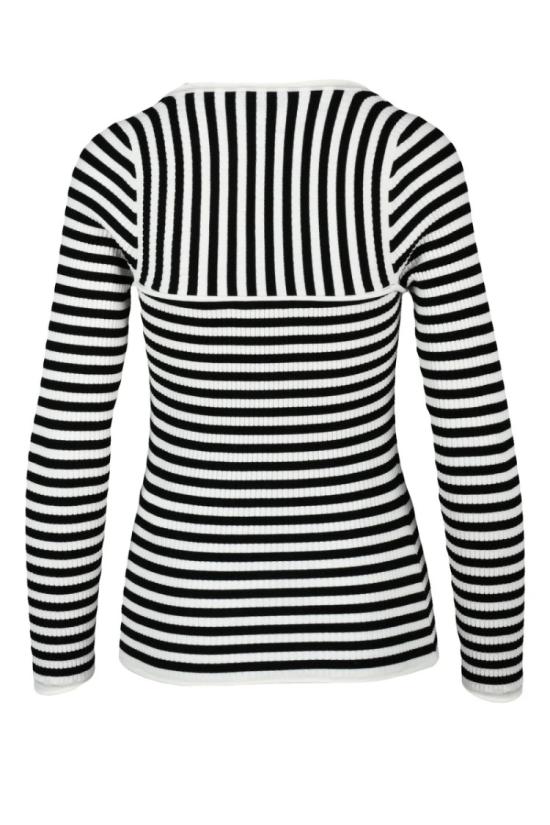 25SS 마렐라 니트웨어 블랙/화이트 데뷔토 비스코스 폴리에스터 골지 니트 - MARELLA