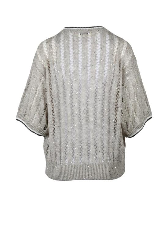 25SS 브루넬로 쿠치넬리 니트웨어 베이지 린넨 나일론 여성 스웨터 - BRUNELLO CUCINELLI