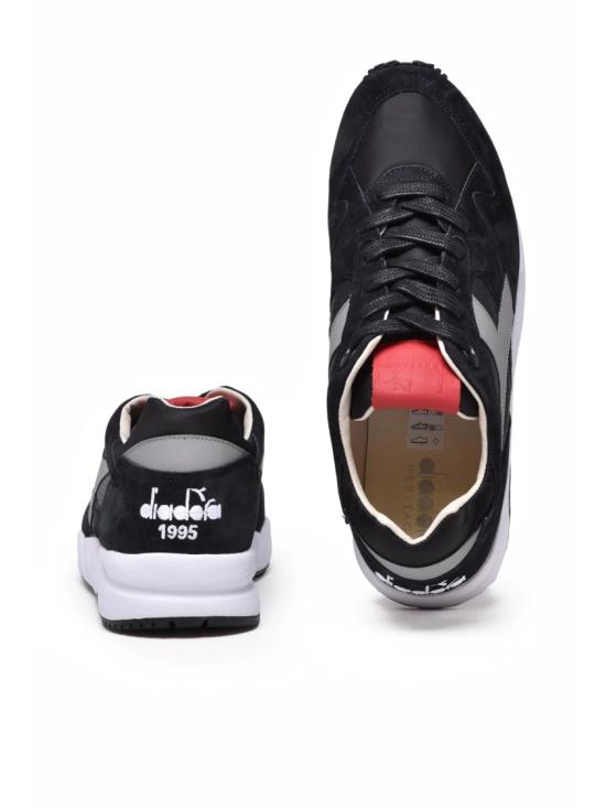 25SS 디아도라 헤리티지 스니커즈 블랙 가죽 폴리에스터 소재의 이클립스 이탈리아 - DIADORA HERITAGE
