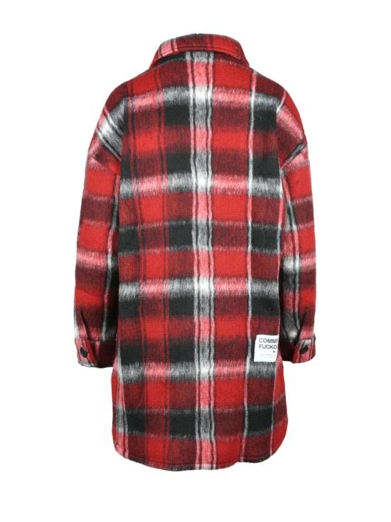  Comme Des Fuckdown 셔츠 검정/빨강 폴리에스터 아세테이트 울 셔츠 - OTHER BRANDS