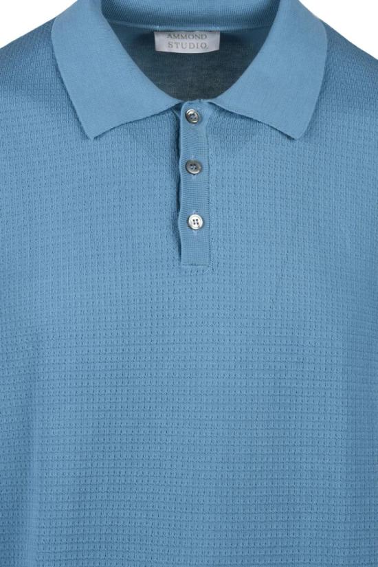  Ammond Studio 폴로 티셔츠 연한 파란색 면 니트 폴로 셔츠 - OTHER BRANDS