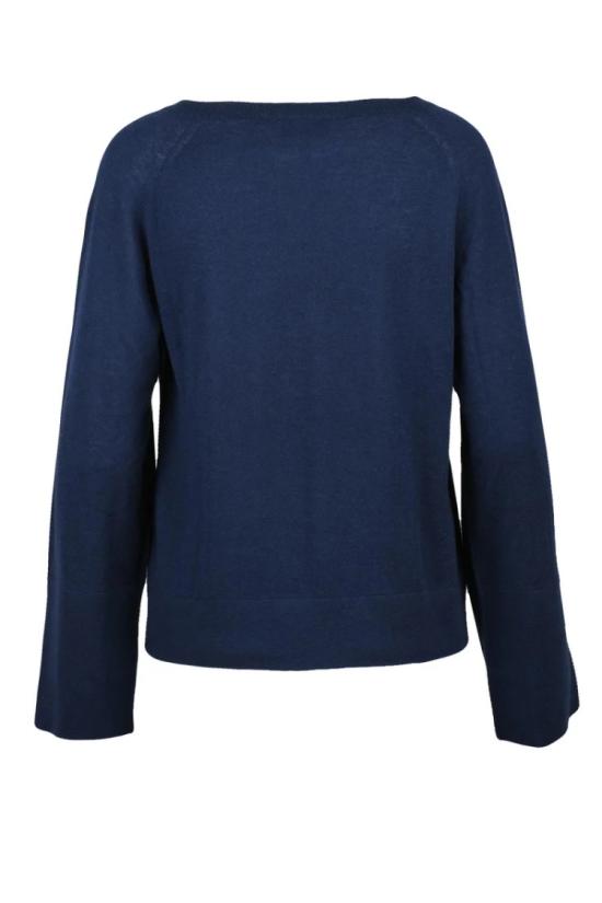 25SS 리우조 니트웨어 블루 여성용 버진 울 캐시미어 스웨터 - LIU JO