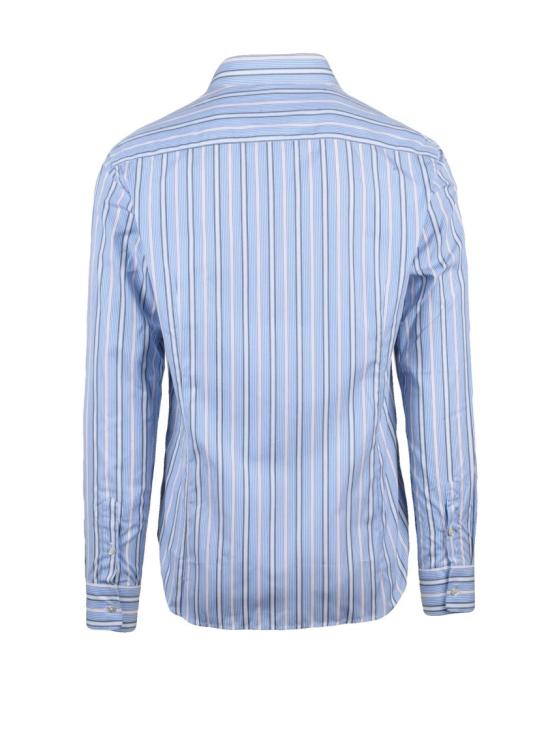 25SS Deuxieme 긴팔 셔츠 하늘색/빨간색 면 - DEUXIEME