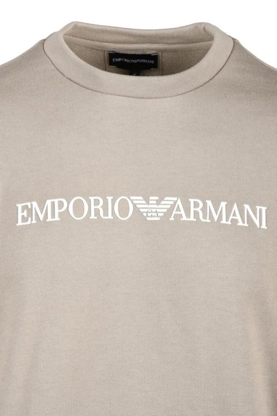 25SS 엠포리오 아르마니 탑 회색 모달 코튼 크루넥 스웨트셔츠 - EMPORIO ARMANI