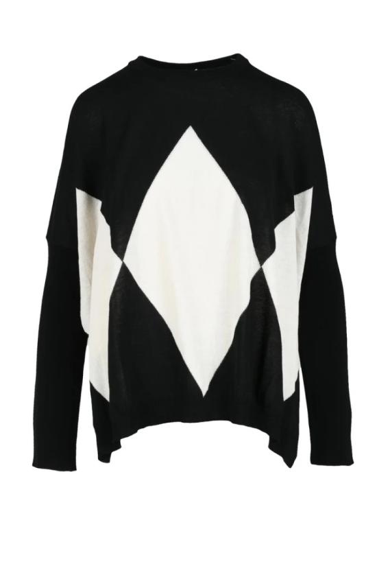  Jei-O' 니트웨어 검정/흰색 면